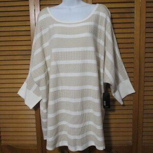 a.n.a. top/sweater NEW Spring, lightweight, tan & cream knit pullover size 3x